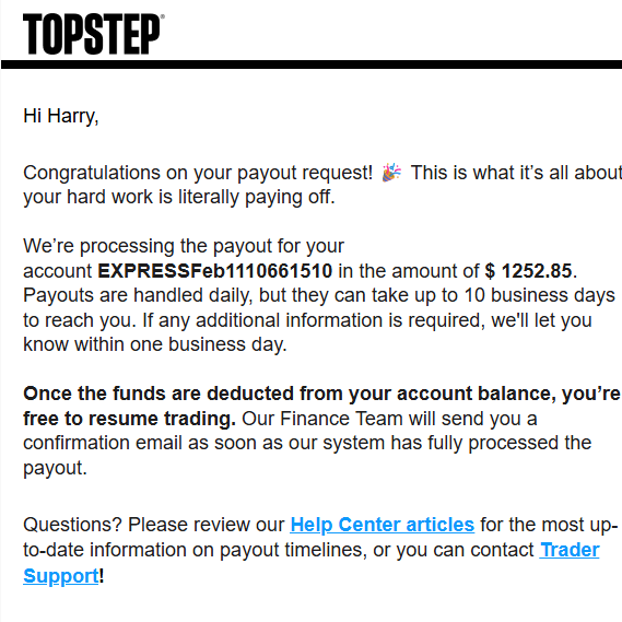 Topstep Express payout