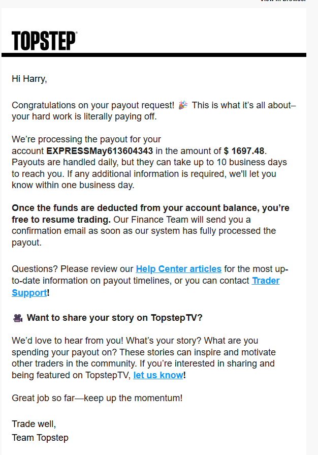 Topstep Express payout